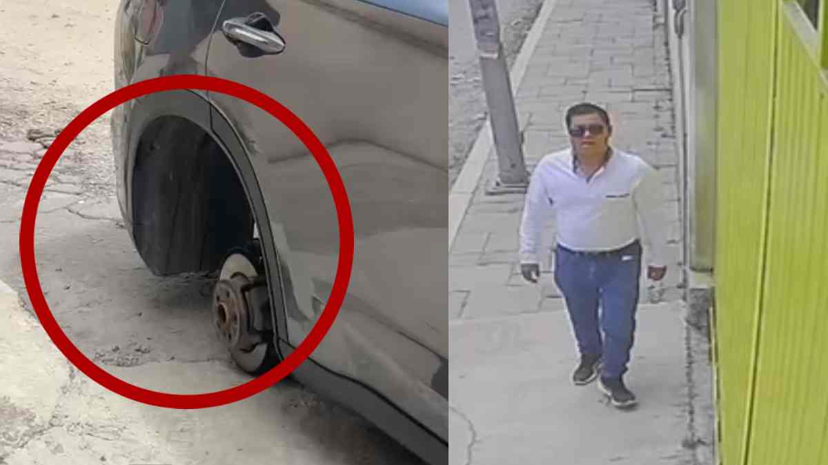 Denuncian robo de llanta en Granjas San Isidro; cámaras captaron a los presuntos responsables