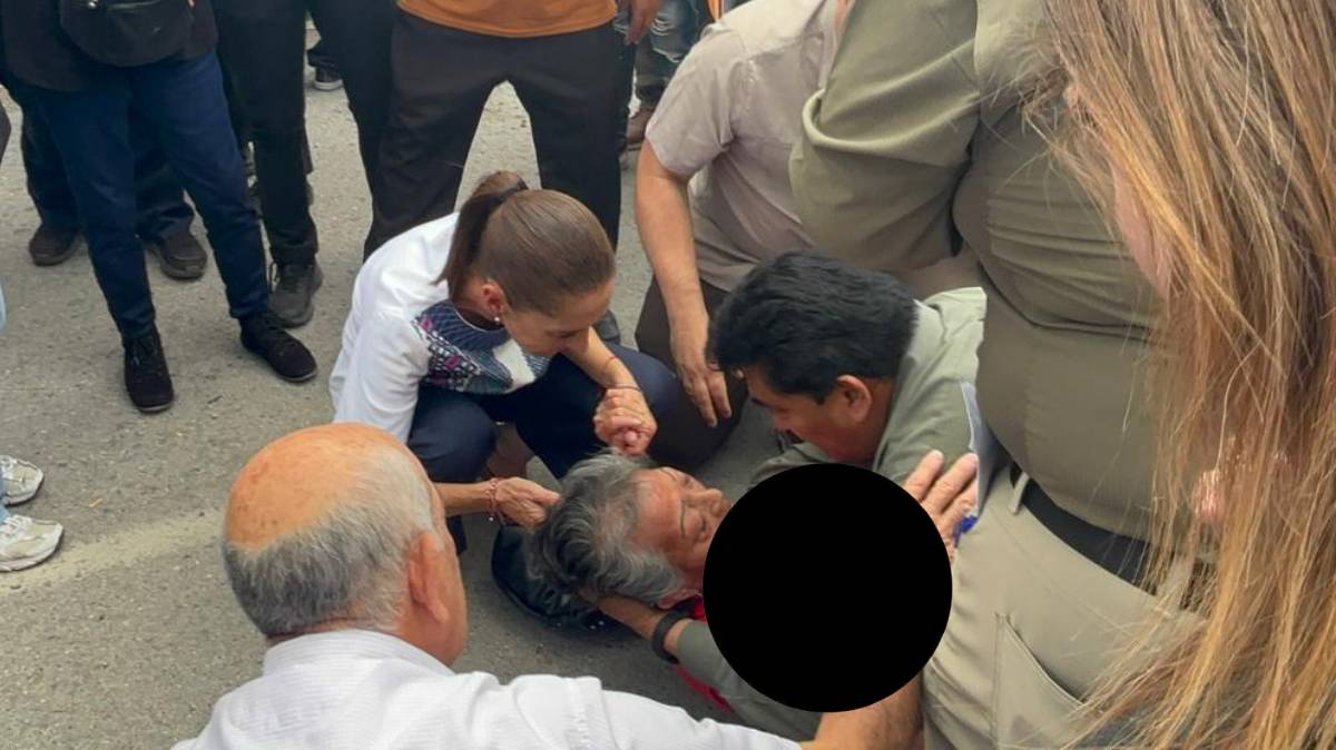 Sheinbaum auxilia a mujer que se desvaneció en la Arena Potosí; estaba esperando su informe