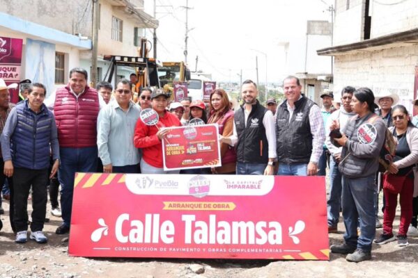Arranca rehabilitación de calle Talamsa en Xochimehuacan; obra beneficiará a más de 15 mil habitantes