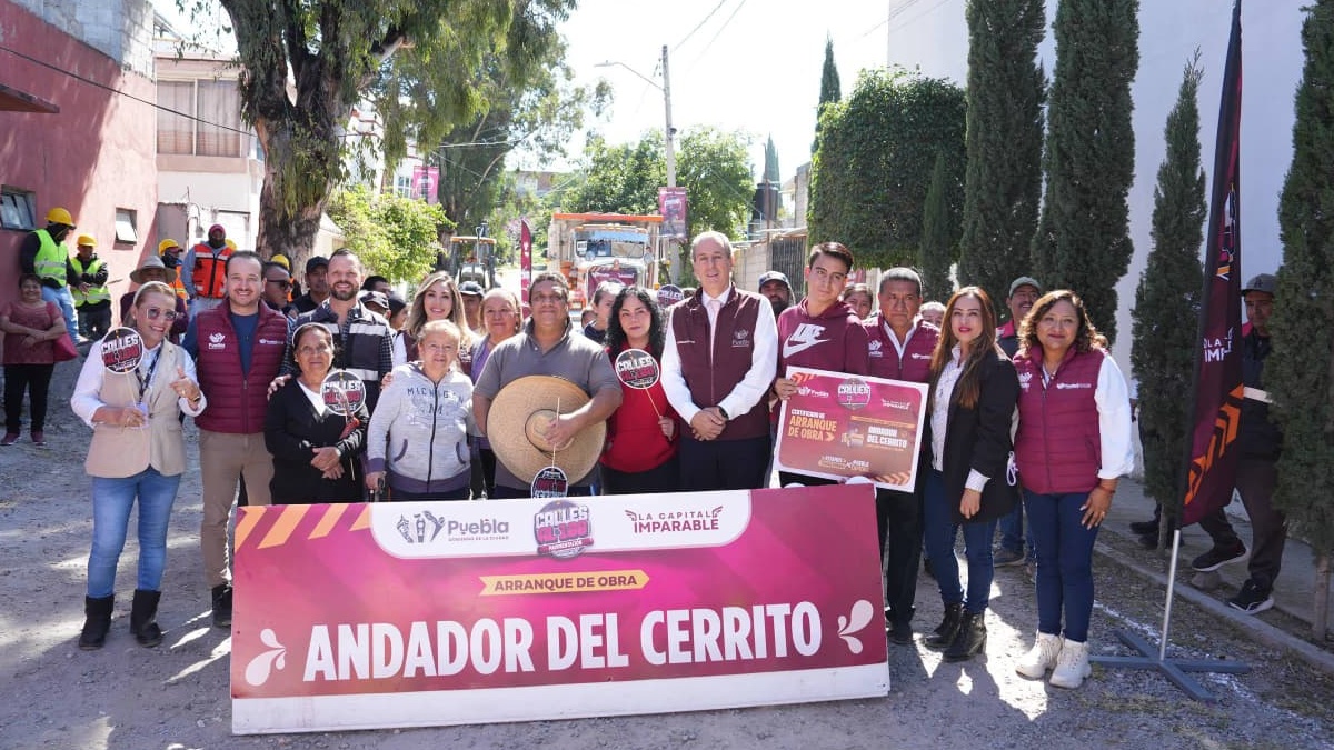 Pavimentan el Andador del Cerrito, en Guadalupe Hidalgo: la obra de Pepe Chedraui que beneficiará a más de 11 mil 900 poblanos