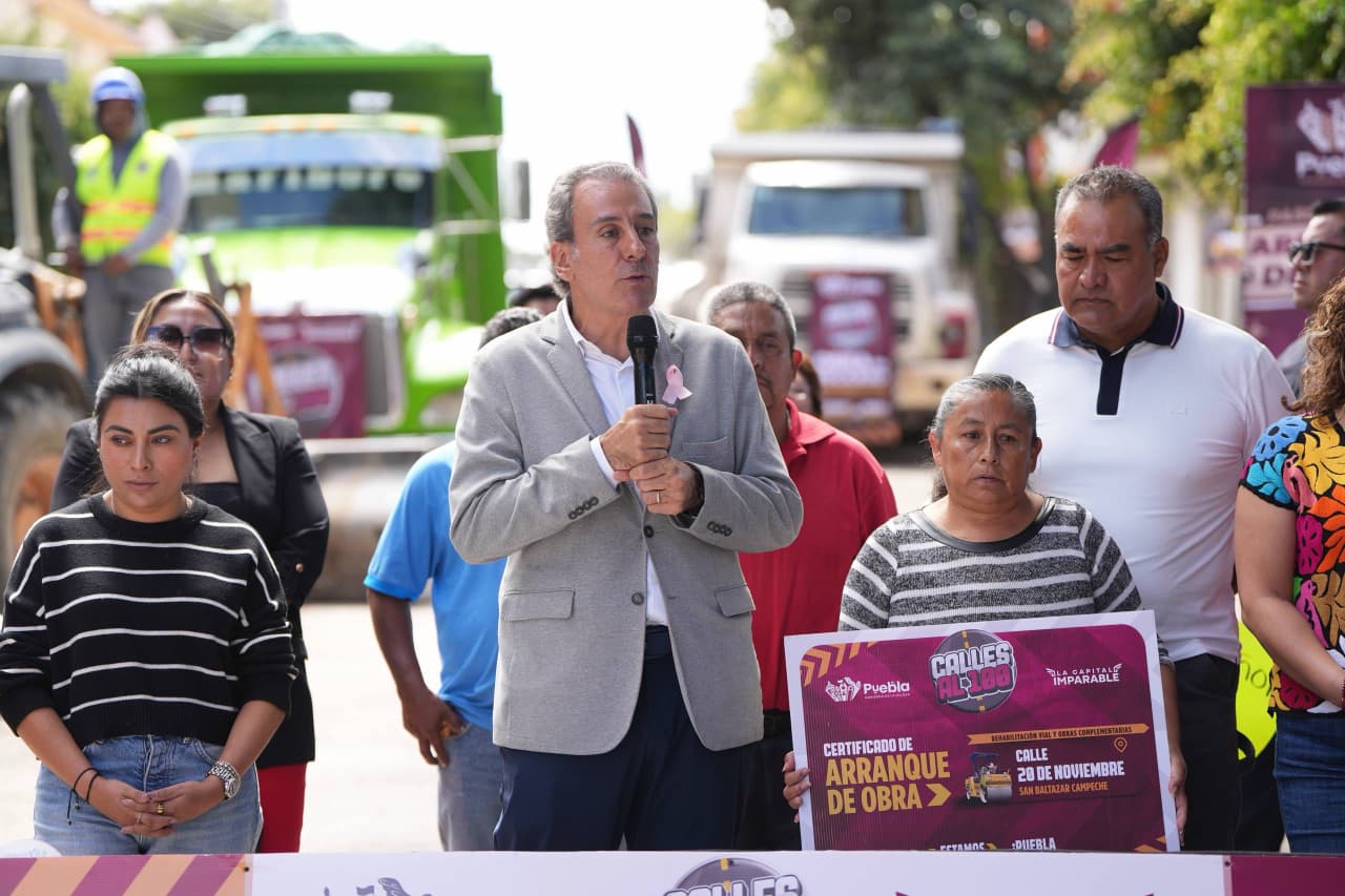 Pepe Chedraui arranca rehabilitación de la calle 20 de Noviembre en Puebla: beneficiará a 12 mil habitantes