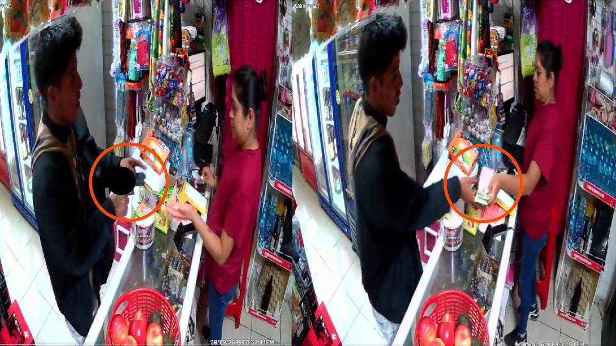 A punta de pistola asaltan tienda en Puebla; ladrón escapa en motocicleta