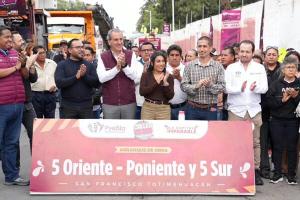 Rehabilitan vialidad en San Francisco Totimehuacan; obra de Pepe Chedraui beneficiará a 6 mil 700 habitantes