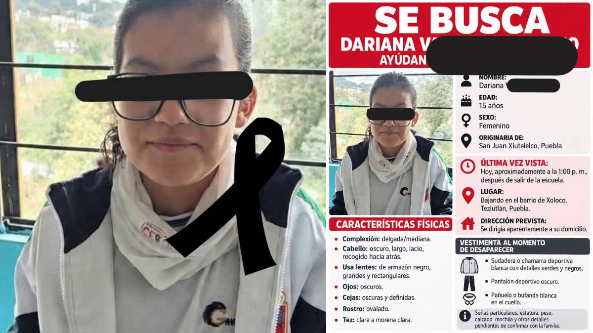 Dariana, de 15 años, salió de la escuela y fue localizada sin vida en Teziutlán