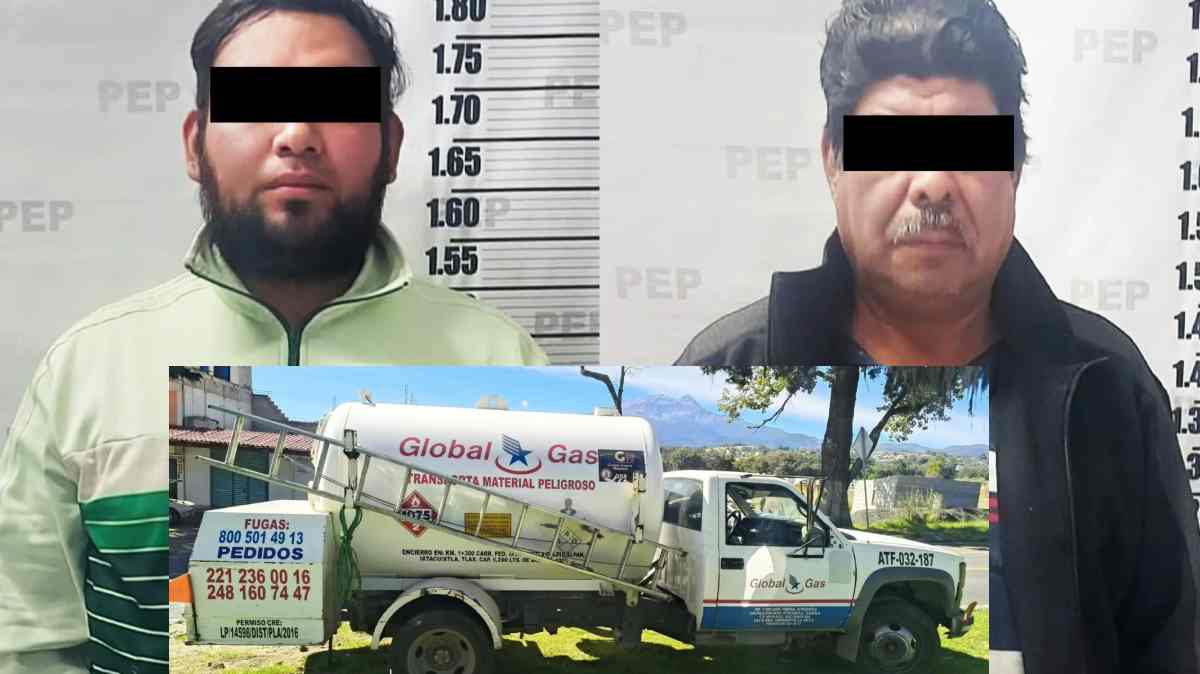 Detienen a dos hombres con 2 mil 800 litros de gas LP en Tlahuapan