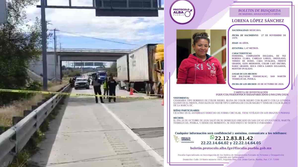 Identifican a la mujer hallada en el Arco Norte: era Lorena López, reportada como desaparecida en Texmelucan