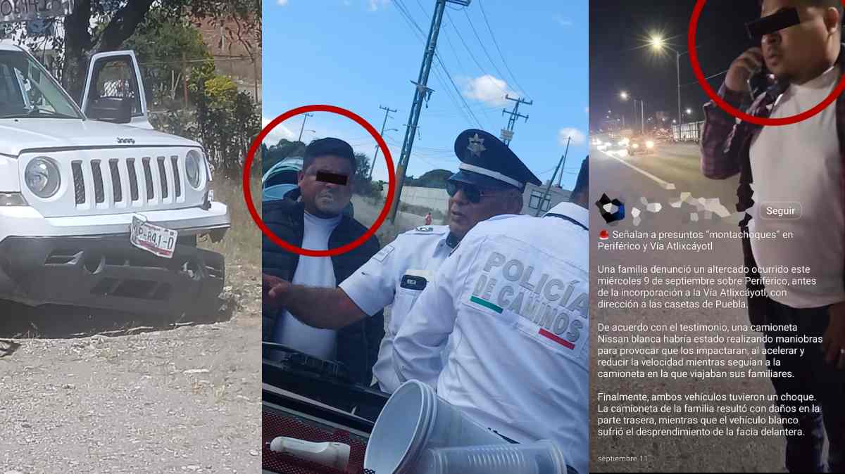 Alertan por presuntos montachoques en Periférico de Puebla; denuncian que exigieron dinero tras un choque