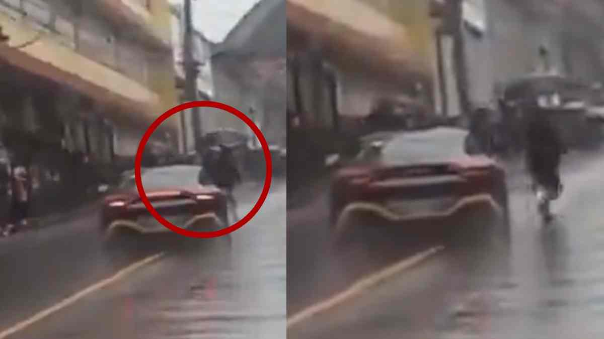 Mujer se atraviesa al paso de auto de la Carrera Panamericana en Teziutlán y piloto maniobra para evitar atropellarla
