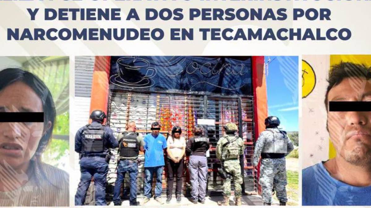 Aseguran narcotiendita frente a primaria en Tecamachalco; operativo deja dos detenidos