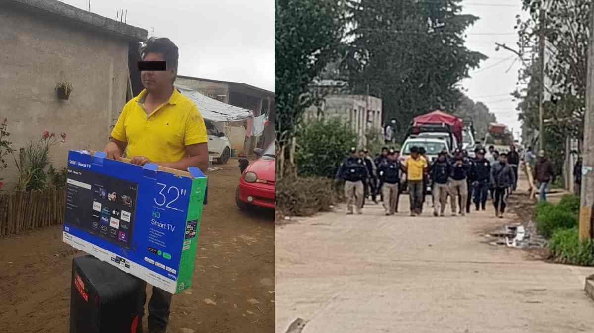 ¡Casi lo linchan en Zacapoaxtla! Acusan a hombre de robar una pantalla y una bocina; amenazaron con quemarlo