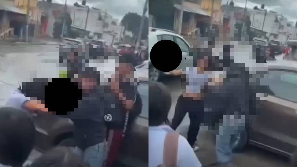 Pelea entre alumnas afuera de bachillerato en Puebla casi termina en atropellamiento; padres acusan falta de intervención