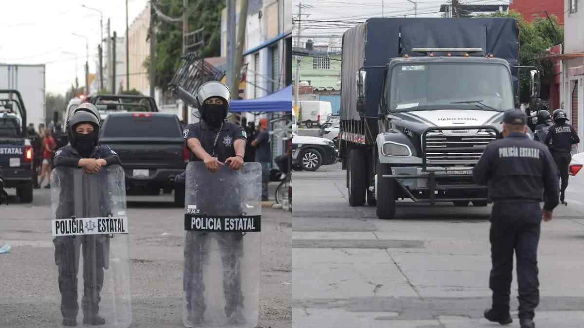 Operativo en la 46 Poniente deja varios detenidos y asegura tráiler con autopartes