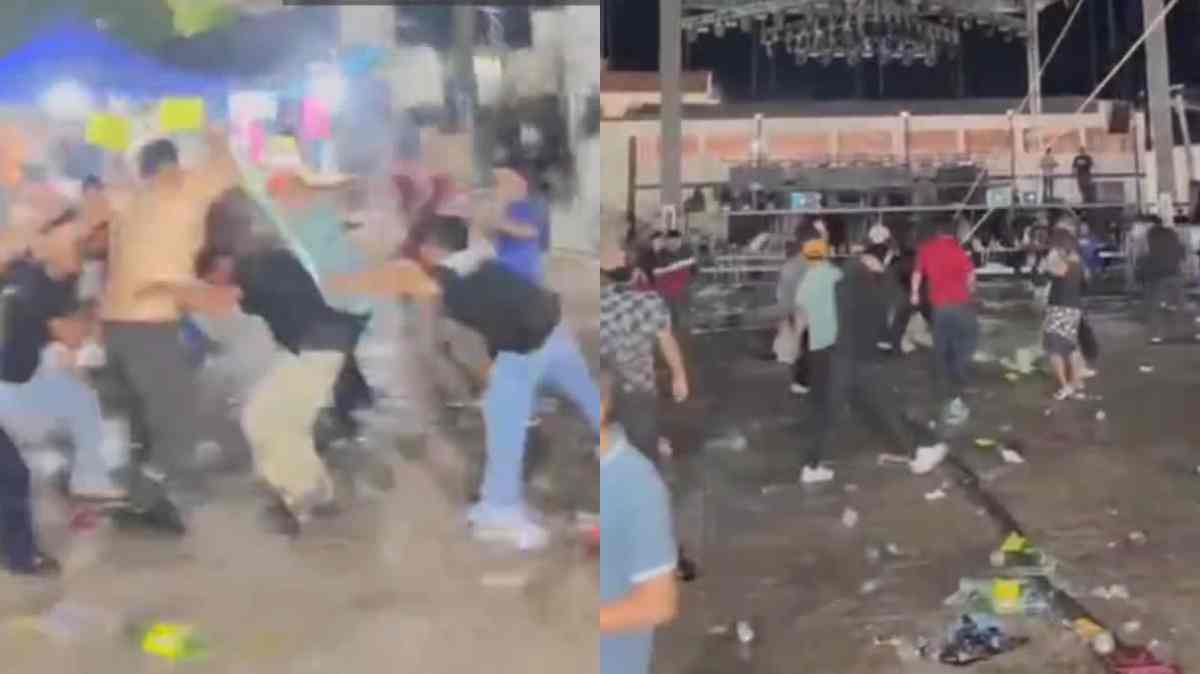 Fiesta patronal termina en riña en Altepexi: se agarran a golpes, vuelan botellas y hasta sillas