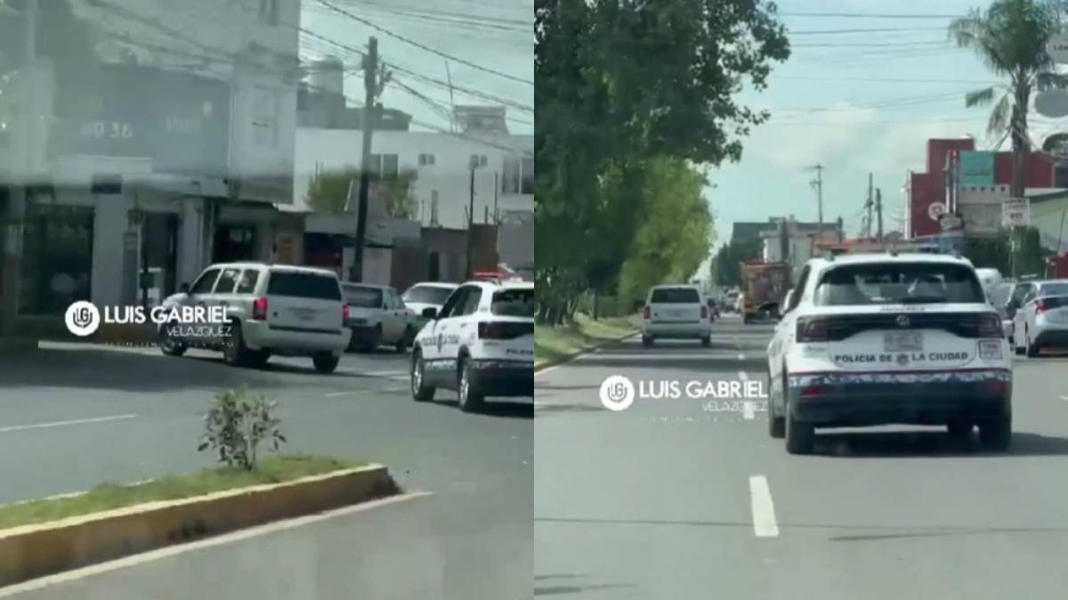 Policías de Puebla dejan las patrullas por un momento y ayudan a una pareja de adultos mayores a llegar a casa