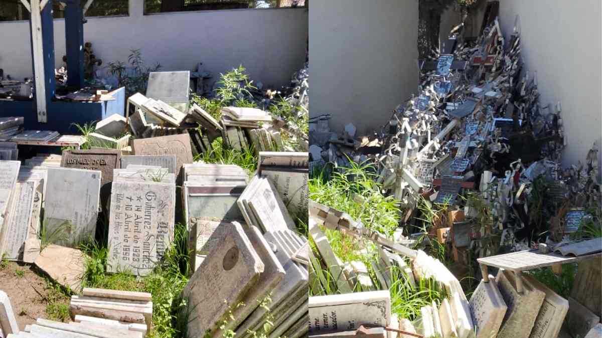 ¡Ni los difuntos descansan en paz! Familias denuncian retiro de cruces y lápidas en panteón de Cuautlancingo