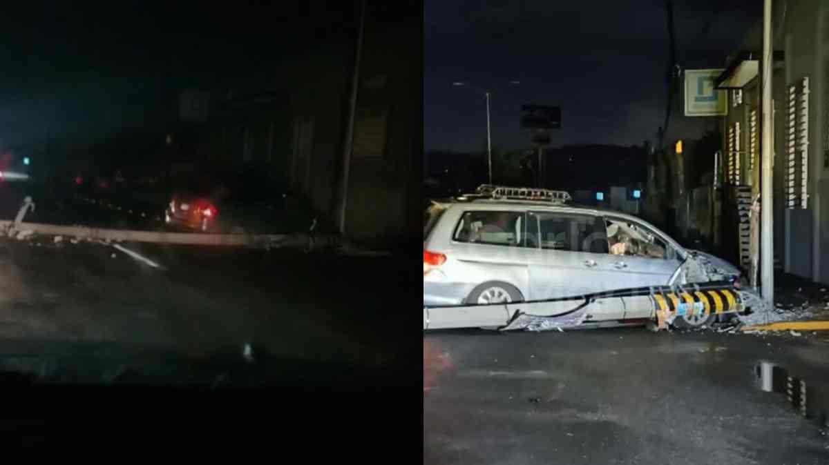 Camioneta derriba poste y deja sin luz a San Francisco Totimehuacan