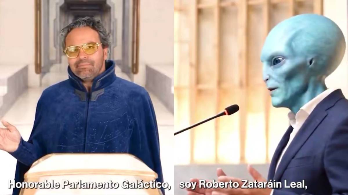 ¡De Puebla al espacio! Roberto Zataráin presenta su segundo informe legislativo con extraterrestres y estilo Hombres de Negro